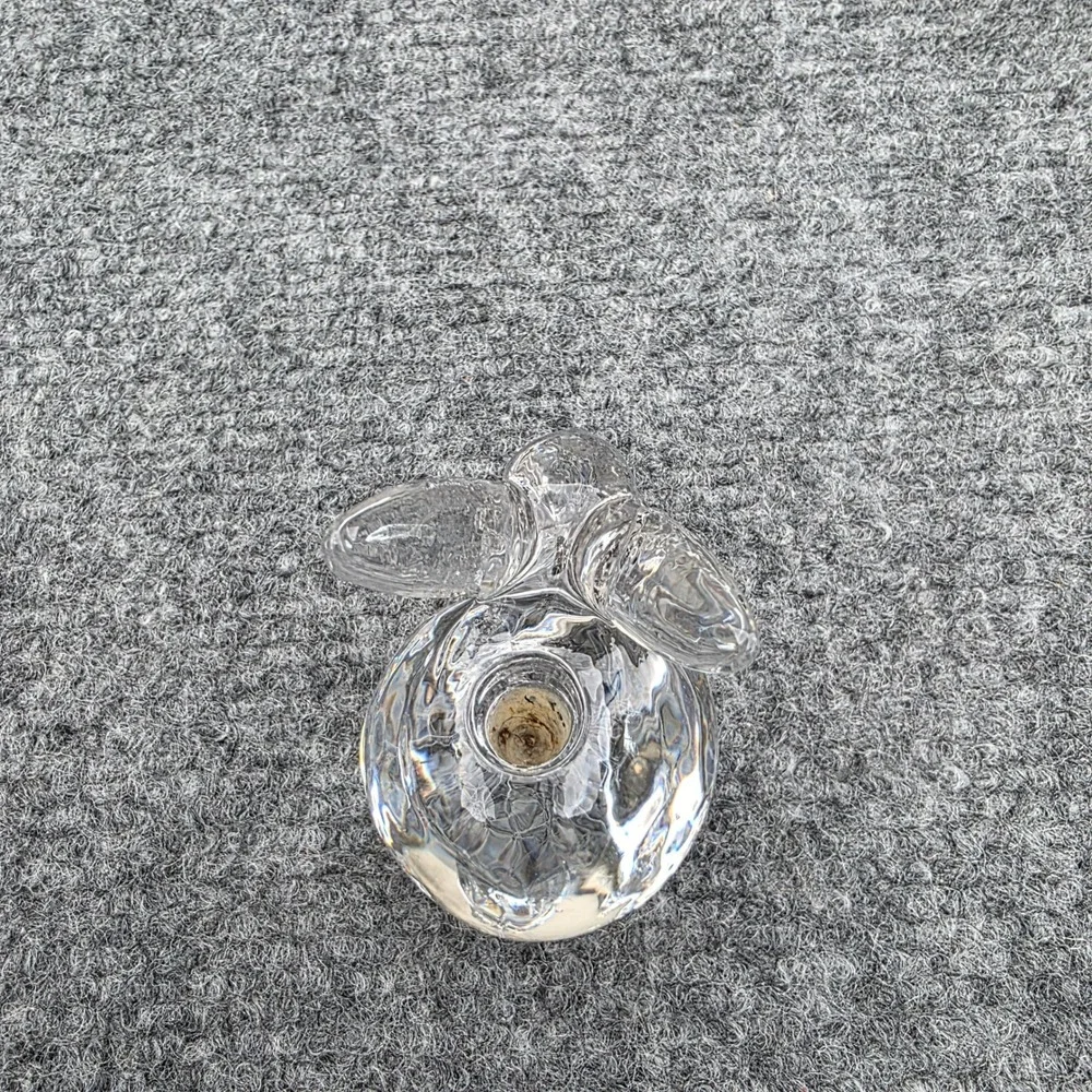 Vintage Clear Glass Bunny Rabbit‎ Figurine Candle Holder Votive Paperweight 2.5
